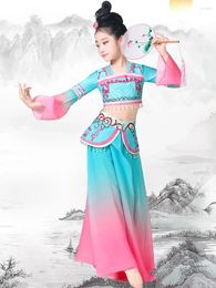 Stage Wear Children's Classical Dance Costume Dunhuang Exercise Clothing Fan Umbrella Elegant Chinese Style Han