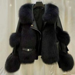 Haining For Women's 2024 New Fine Imitation Fox And Integrated Young Elite Style Fur Coat 2122