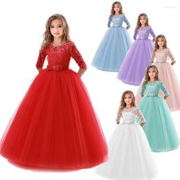 Girl Dresses 2024 Kids Ceremony Princess Party Dress For Girls Lace Formal Prom Gown Wedding Bridesmaid Children Christmas