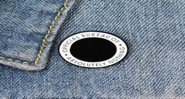 Round Enamel Pins Custom Black White Brooch Lapel Pin Shirt Bag Official Bureau of Absolutely Nothing Badge Jewellery Gift Friends9329572