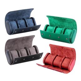 Watch Boxes & Cases 3 Slots Portable Storage Box Chic Vintage Leather Watches Roll Travel Case Wristwatch Pouch Organiser Gift294t203S