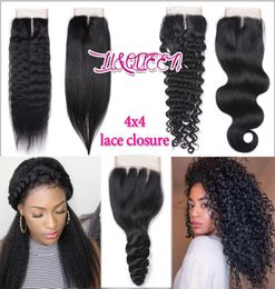 Brazilian Virgin Hair Closure 4x4 Body Wave Loose Wave Deep Wave Straight Yaki Weaves Closure Unprocessed Beauty Human Hair Natura1101018