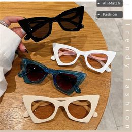 Sunglasses 1pair Retro Women Cat Eye Irregular Colourful Butterfly Y2k Sun Glasses Large Frame Pink Trendy Outdoor Party Eyewear