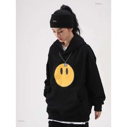 Men's Hoodie Yellow Smiley Face Letters Print Sweatshirt Women's Tshirt Quality Cotton Trend Long Sleeve Hoodies High Street Casual Drews House Hooded 663