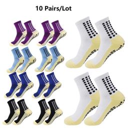 10 Pair/Lot Football Socks Mens ladies Sports Socks Non-slip Silicone Bottom Soccer Baseball Socks Outdoor Sport Yoga Socks 240220