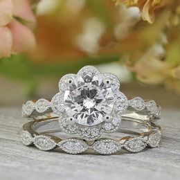 Choucong Brand New Top Sell Vintage Fashion Jewellery 925 Sterling Silver Couple Rings Round Cut White Topaz CZ Diamond Women Weddin289d
