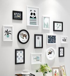 WhiteBlack Simple Style Wall Hanging Po Frames Set 13pcsset Wooden Picture Frame Living Room Home Decor Po Frames91779123151168