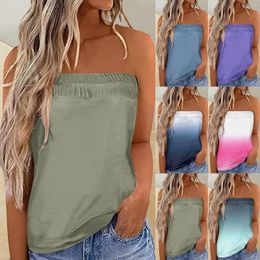 Camisoles & Tanks Lace Undershirt Women Suitable Colour Matching Strapless Bandeau Tank Sleeveless Summer Control Top Compression