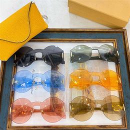 2024 Luxury Designer New luxury designer Luo Yijia round frame goggles net red INS the same one-piece mirror LW sunglasses