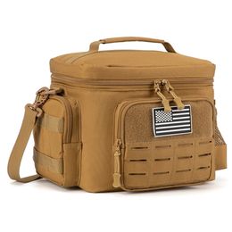 Tactical Lunch Bag for Men Military Heavy Duty Box Work Leakproof Insulated Durable Thermal Cooler Meal Camping Picnic 240226