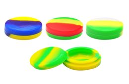 3ML Silicone Wax Oil Stash Jar Portable Smoking Nonstick Round Multicolor Concentrate Oil Storage Case Containers Dabs Rig Dry He3364882