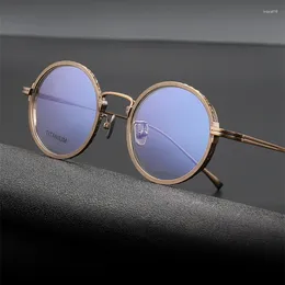 Sunglasses Frames Titanium Round Glasses Frame For Men Women Handmade Vintage Retro Optical Eyeglasses Prescription Eyewear