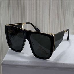 127 Square Sunglasses Black and Gold Frame Sonnenbrille Pilot Sunglasses Gafas de sol new with box286x