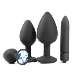 4 Pcs Lot Medical Soft Silicone Anal Plug Jewelry Anal Toys Woman Sex Enhance Prostate Anal Massager Bullet Vibrador Butt Plug For8420530