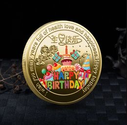 Collection Coin Lucky Happy Birthday Commemorative Coins Happy Birthday Gift Good Luck and Happiness Medal