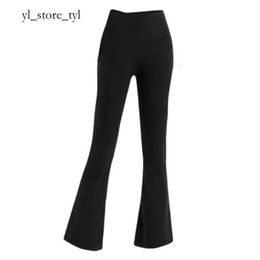 High Quality LL Align Women Yoga Pants Solid Colour Nude Sports Shaping Waist Tight Flared Fitness Loose Jogging Sportswear LU Womens Nine Point Flared Pant 8348