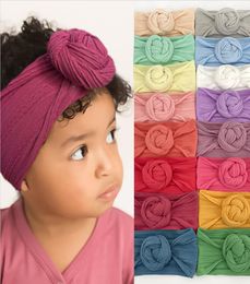 18 Colours Children Knot Headbands Girls Soft Nylon Elastic Hairbands Hair Accessories for Kids M41473018706