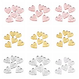 2050100Pcs Personalised Tag Engraved Mirror Acrylic Love Heart Wedding NoHole Party Name Baby Baptism Decoration Custom Gift 240223