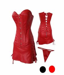 Catsuit CostumesStrapless Bustier Latex Waist Corsets Dress Overbust Shapewear Gothic Steampunk Corselet Cincher Leather Plus Size1876161