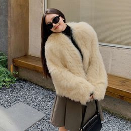 Gentle And Elegant Encrypted Car Stripe Slim Fox Fur Grass Coat For Women 2023 New Autumn/Winter Korean 564840