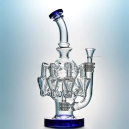 Recycler Hookahs 11 Inch High Clear Glass Bongs Matrix Percolator Oil Dab Rigs Octopus Arms Water Pipes 14mm Female Joint ZZ