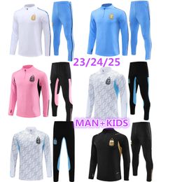 3 stars 23 24 25 Argentina adult tracksuit kids kits 2023 2024 2025 football Survetement DI MARIA KUN AGUERO DYBALA training suit man child soccer sets