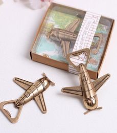 50pcslot Antique Air Plane Aeroplane Shape Wine Beer Bottle Opener Metal Openers For Wedding Party Gift Favours T2003231260780