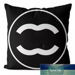 Designer Throw Pillow Black and White Throw Pillow Letter Logo Home Pillow Cover Sofa Decoration Cushion 45 x 45cm High Quaitly