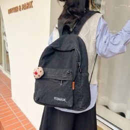 School Bags Washed Denim Backpack Japanese Style Street Versatile College Student Travel Bag Shoulders Women's