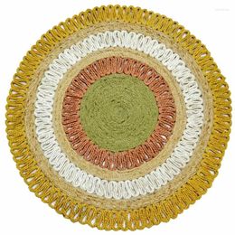 Carpets Hand-Woven Rugs Colourful Twisted Jute Round Rug - 120x120cm