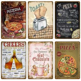 Metal Painting Pizza Wall Art Plate Zone Plaque Great Food Vintage Metal Sign Pub Bar Home Decoration Best Homemade Poster Tin Sign Decor Club T240314