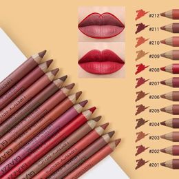 Lip Pencil Set Professional Makeup Full Brown Matte Long Lasting Permanent Lipstick Beauty Woman Makeup Products 240301