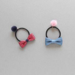 Hair Accessories Young Girls Lovely Floral Bow Rubber Baby Girl's Accessory Children Bands Gum Headwear