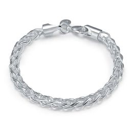 Torsional Bracelet sterling silver plated bracelet ; New arrival fashion men and women 925 silver bracelet SPB070296f