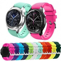 Watch Bands 10 Colors Top Brand 22mm Sports Silicone WatchBands For Galaxy Gear S3 Classic Frontier R760 765 770 Smart Strap206J