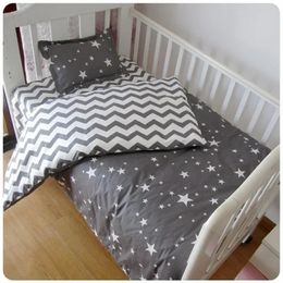 Baby Bedding Set For borns Star Pattern Kid Bed Linen For Boy Pure Cotton Woven Crib Bedding Duvet Cover Pillocase Sheet 3pcs 240229