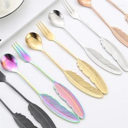 Forks Smooth And Easy To Clean Surface Creative Spoon Stainless Steel Material 304 Feather Hanami Kitchen Ware