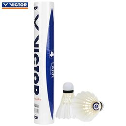 100% Genuine Victor Lark 4 Shuttlecocks Badminton Shuttle Duck Feather Ball for Training 240304