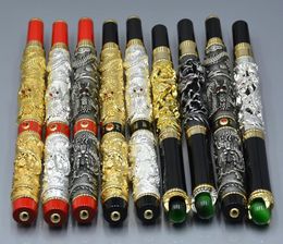 High quality JINHAO Rollerball pen Golden Silver Grey Dragon Shape Reliefs Roller ball pen office school supplies Writing smooth G6345422