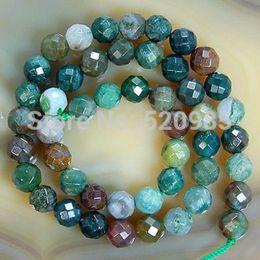 Whole-Whole 4 6 8 10 12 14mm Faceted Natural Indian Agate Round loose stone Jewellery Beads Gemstone Agate Beads Shippi256b