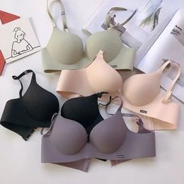 Bras Cup One Underwear Bra Non Gathering Small Seamless Special Girl Thick Steel Women's Chest Adjustable Piece Sexy Ring