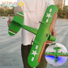 Electric/RC Aircraft RC Dron 0583 Remote Control Airplane Stealth Bomber 2.4G 2CH Wingspain Beginner Electric RC Aircraft Outdoor Childrens Day Gift T240309