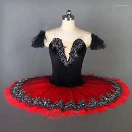 Stage Wear Professional Ballet Tutu Elegant V-neck Performance Clothes High Elastic Water-soluble Lace Party Costume Girl