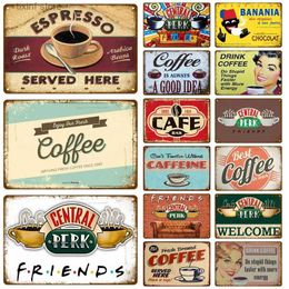 Metal Painting Retro Metal Sign Coffee Tin Sign Metal Wall Decorations Vintage Cafe Wall Plaque Retro Club Pub Bar Poster Decor Art Painting T240309