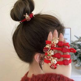 Hair Clips Fashion Dragon Year Elastic Bands Cartoon Exquisite Tie High Grade Feeling Chinese Style