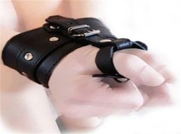 Wrist Hand PU Leather Thumbs Cuffs BDSM Bondage Belts Cosplay Ankle Hogtie Strap with Toes Restraints for Couples 2107226527516