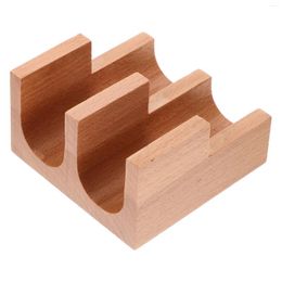 Flatware Sets Wooden Sushi Tray Holder Restaurant Plate Taco Stand Reusable Rack Display Decorative