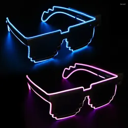 Party Decoration Halloween Christmas Birthday Mosaic LED Glasses Wireless Neon Nightclubs Light-up Glow In The Dark