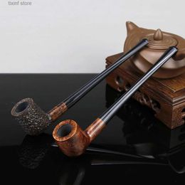 Other Home Garden New Vintage Straight Smoking Pipe Briar Wood Pipe Multi Choice 3mm Metal Filter Briar Pipe 17cm Long Mini Tobacco Pipe T240309
