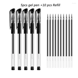 Pcs/lot 0.5mm School Office Gel Pen Ballpoint Blue Blak Red Refills Ink Writing Stationery Suppliers